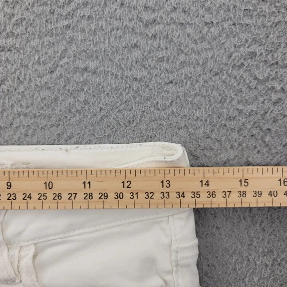 American Eagle Jeans Womens 2 Cream Super Super Stretch Distressed Jegging Crop‎ - Picture 16 of 16